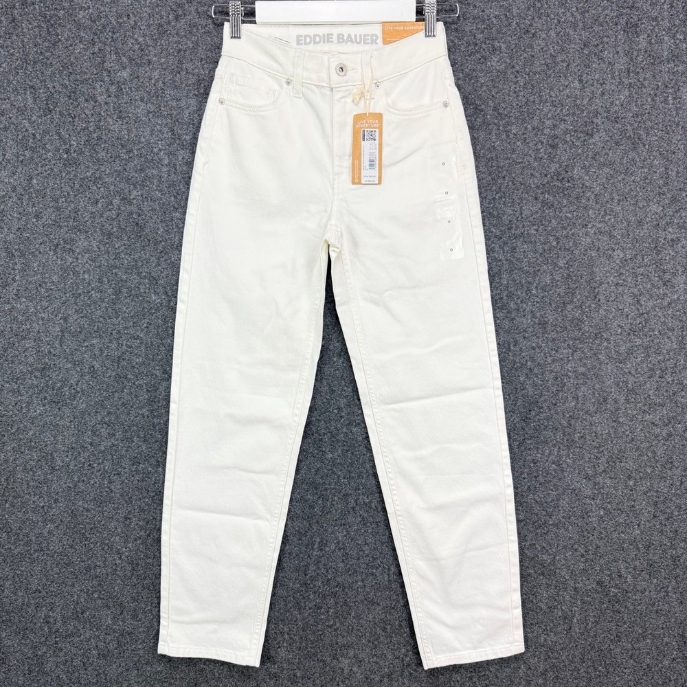Eddie Bauer Authentic Voyager Perfect Straight Leg Jeans Women 0 White NWT